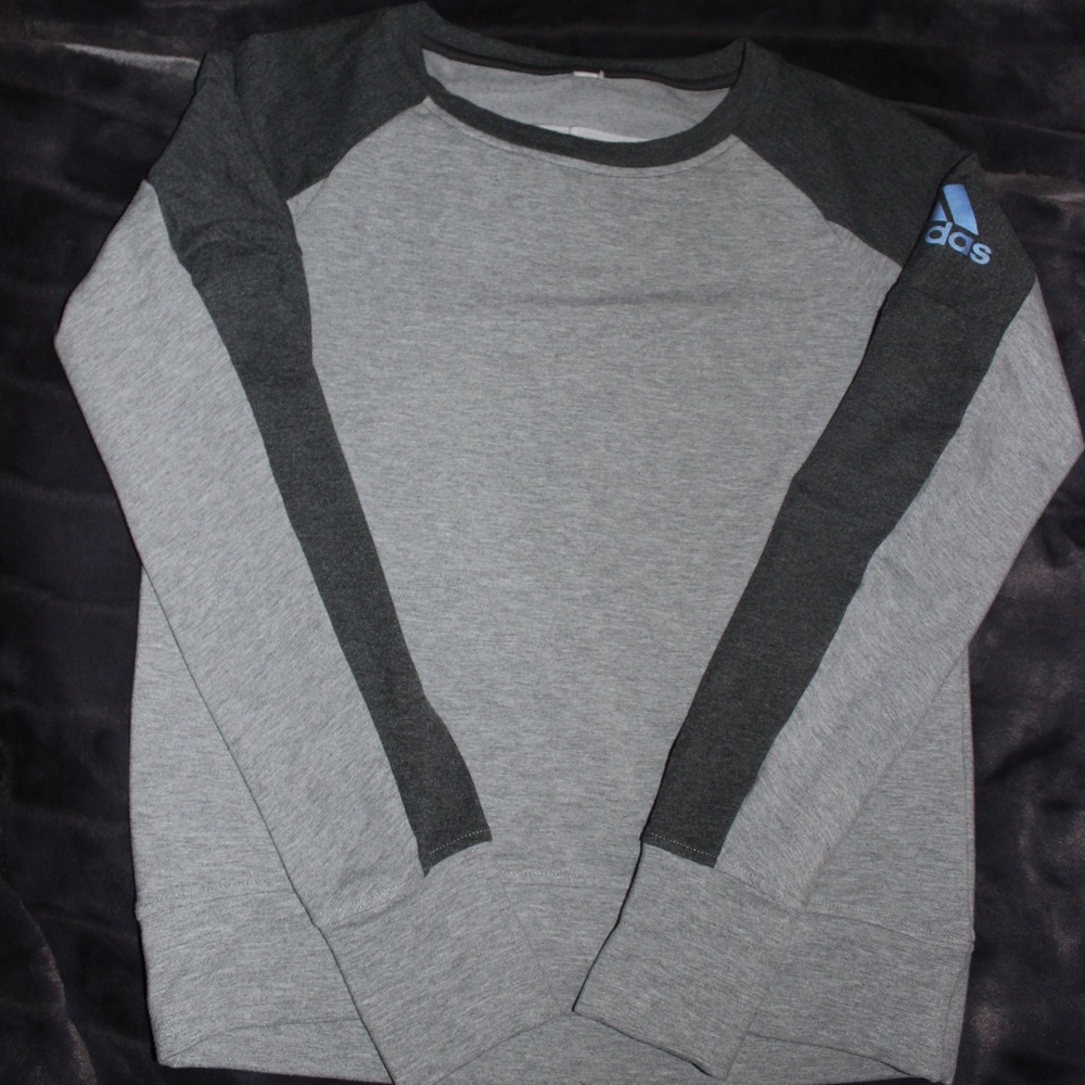 Adidas Two Tone Gray Pullover Sweatshirt.